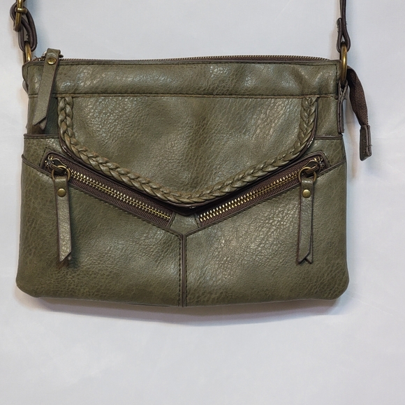 Handbags - Olive Green Leather Crossbody Bag